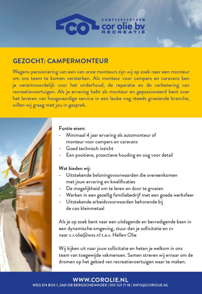 Camper en Caravan Monteur